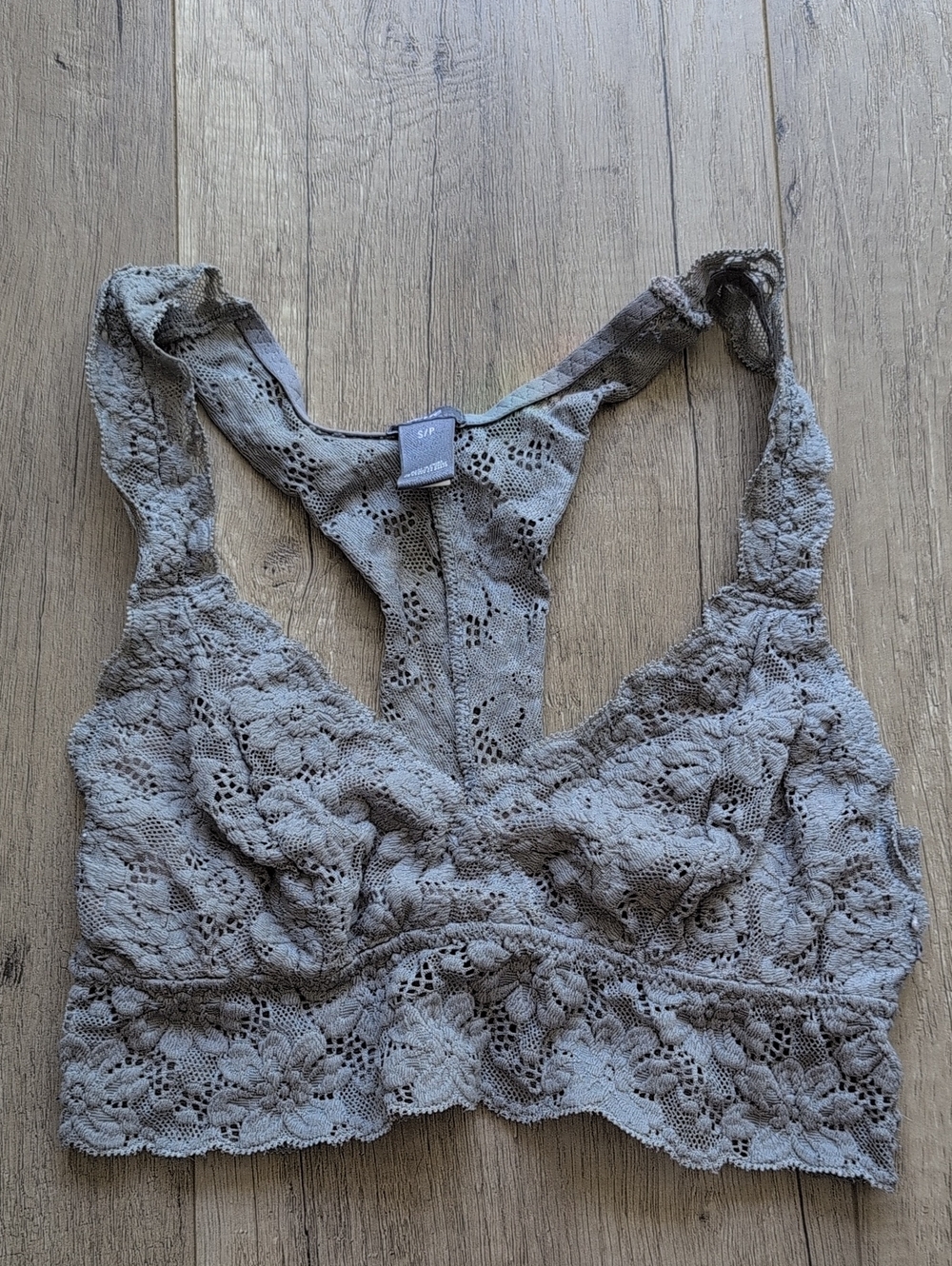 aerie Lace Bralette in Gray